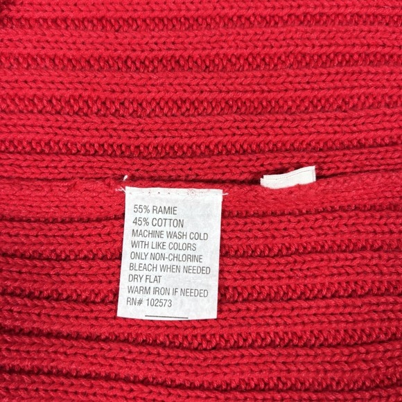 Vintage Hollister Sweater‎ Mens L Pullover Red Knit Surfer Rib V Neck Y2K - Picture 6 of 8